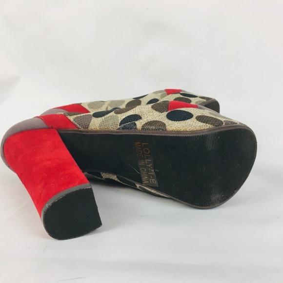 Just Earl Shoes Size 6 Polka Dots Fabric Platform - Picture 6 of 6